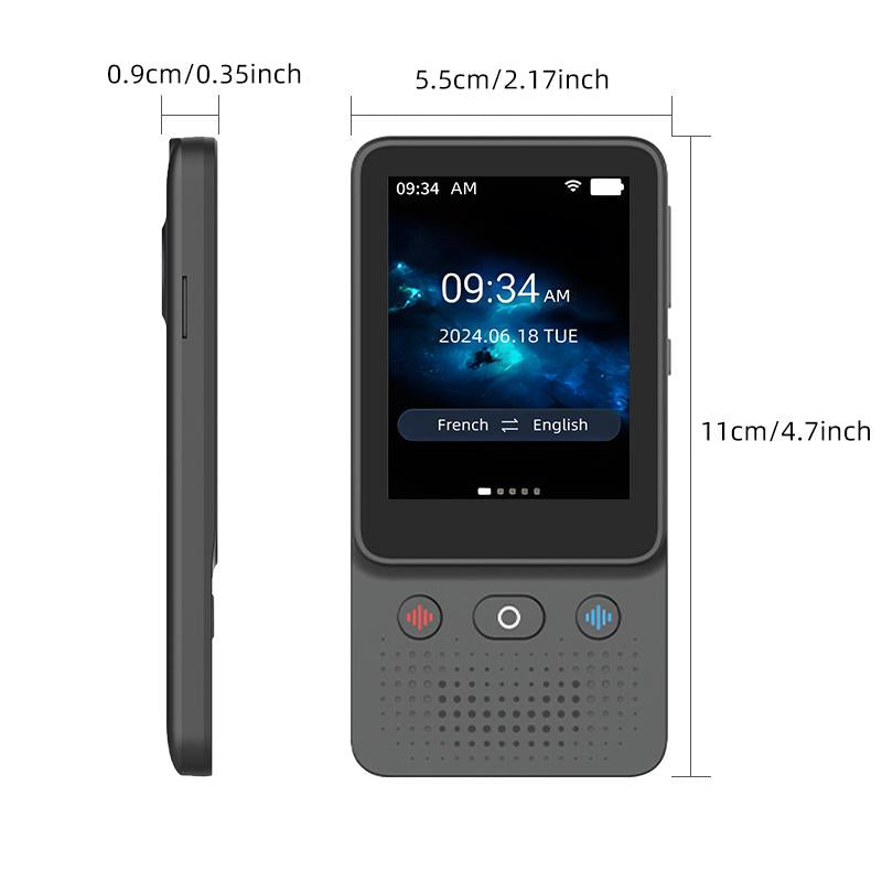 AI Language Translator Device | 138 Languages, Real-Time Voice & Photo Translation, Offline Mode, Touchscreen | Audio HD Touch Professional Scan.