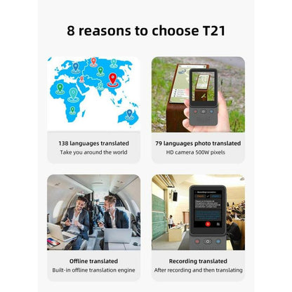 AI Language Translator Device | 138 Languages, Real-Time Voice & Photo Translation, Offline Mode, Touchscreen | Audio HD Touch Professional Scan.