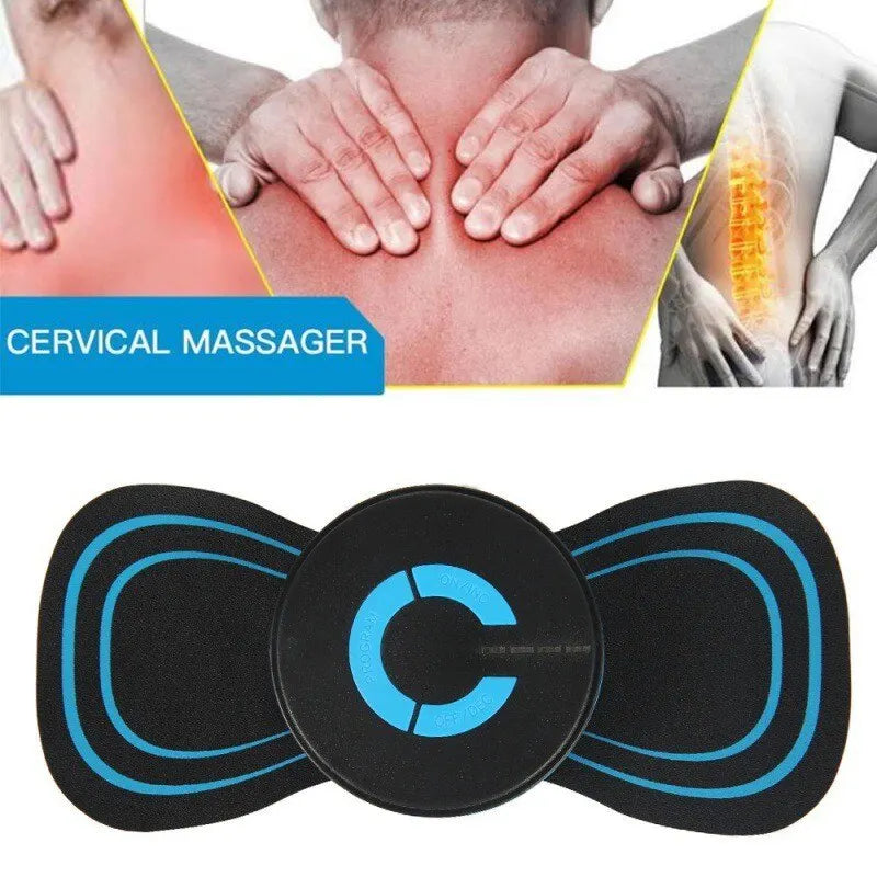 EMS Portable Body Back Massager Mini Electric Neck Massager Stickers Vibration Electric Muscle Stimulation Pain Relief Vertebra