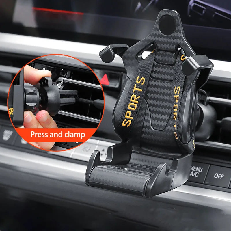 Racing Seat Design Car Phone Holder Mount Stand Suction Cup Smartphone Mobile Cell Support in Car Bracket for Iphonesamsung Mi