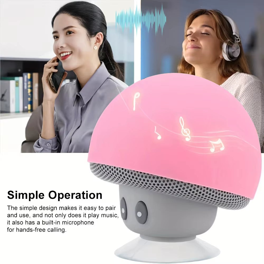 Mini Mushroom Bluetooth Speaker - Creative Mini Suction Cup Portable Smart Speaker for Phones - Cross-Border Cartoon Gift