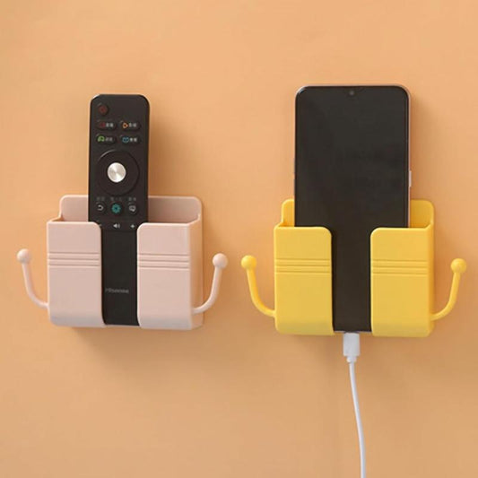2 Pcs Remote Control Holder Wall Mount Multifunctional Phone Holder Phone Plug Bedside Holder Punch Free with Data Cable Receiving Position Random Color