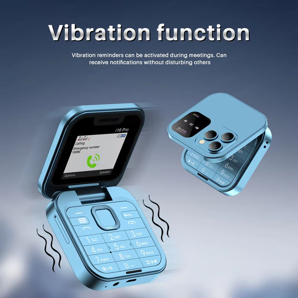 2024 New Mini Flip Mobile Phone FM Radio Magic Voice Blacklist Speed Dial Vibration 2SIM Card Small Display Foldable Phone